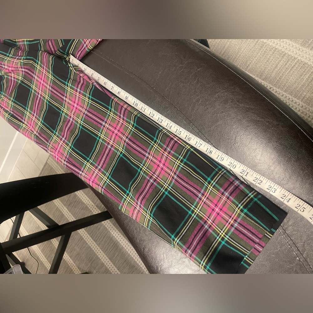J. Crew Kate Straight-Leg Pant Pink Stewart Tartan Wool Holiday Azalea Plaid US6 - Picture 8 of 8